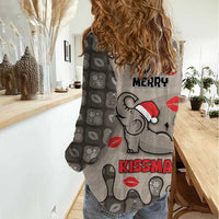 Elephant Christmas Women Casual Shirt I Did Not Fart My Butt Blew You A Kiss - Wonder Print Shop