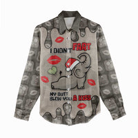 Elephant Christmas Women Casual Shirt I Did Not Fart My Butt Blew You A Kiss - Wonder Print Shop