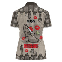 Elephant Christmas Women Polo Shirt I Did Not Fart My Butt Blew You A Kiss - Wonder Print Shop