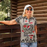 Elephant Christmas Women Polo Shirt I Did Not Fart My Butt Blew You A Kiss - Wonder Print Shop