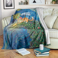 Merry Catmas Blanket Cat Hanging On Xmas Tree - Wonder Print Shop