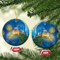 Merry Catmas Ceramic Ornament Cat Hanging On Xmas Tree - Wonder Print Shop