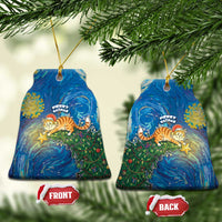 Merry Catmas Ceramic Ornament Cat Hanging On Xmas Tree - Wonder Print Shop