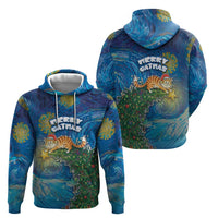 Merry Catmas Hoodie Cat Hanging On Xmas Tree - Wonder Print Shop