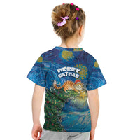 Merry Catmas Kid T Shirt Cat Hanging On Xmas Tree - Wonder Print Shop