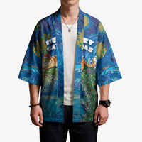 Merry Catmas Kimono Cat Hanging On Xmas Tree - Wonder Print Shop