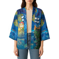 Merry Catmas Kimono Cat Hanging On Xmas Tree - Wonder Print Shop