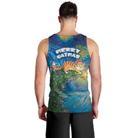 Merry Catmas Men Tank Top Cat Hanging On Xmas Tree - Wonder Print Shop