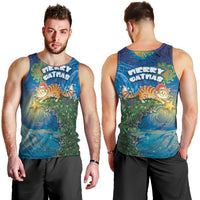 Merry Catmas Men Tank Top Cat Hanging On Xmas Tree - Wonder Print Shop