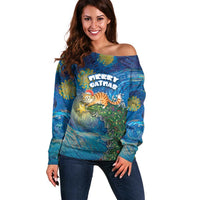Merry Catmas Off Shoulder Sweater Cat Hanging On Xmas Tree - Wonder Print Shop