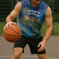 Merry Catmas Sleeveless Hoodie Cat Hanging On Xmas Tree - Wonder Print Shop