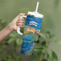 Merry Catmas Tumbler With Handle Cat Hanging On Xmas Tree - Wonder Print Shop