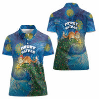Merry Catmas Women Polo Shirt Cat Hanging On Xmas Tree - Wonder Print Shop