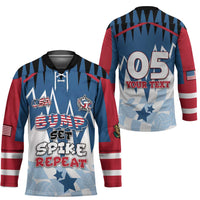 Custom USA Volleyball Hockey Jersey Bump Set Spike Repeat