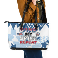 USA Volleyball Leather Tote Bag Bump Set Spike Repeat