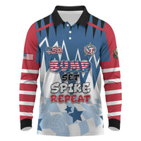 Custom USA Volleyball Long Sleeve Polo Shirt Bump Set Spike Repeat
