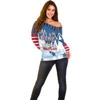 Custom USA Volleyball Off Shoulder Sweater Bump Set Spike Repeat