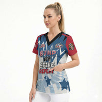 Custom USA Volleyball Scrub Top Bump Set Spike Repeat