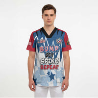 Custom USA Volleyball Scrub Top Bump Set Spike Repeat