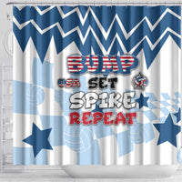 USA Volleyball Shower Curtain Bump Set Spike Repeat