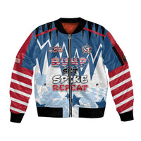 Custom USA Volleyball Sleeve Zip Bomber Jacket Bump Set Spike Repeat