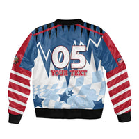 Custom USA Volleyball Sleeve Zip Bomber Jacket Bump Set Spike Repeat