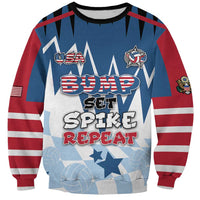 Custom USA Volleyball Sweatshirt Bump Set Spike Repeat