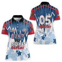 Custom USA Volleyball Women Polo Shirt Bump Set Spike Repeat