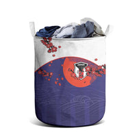 Japan Football Laundry Basket Minimalist Floral Great Wave Ukiyo-e Style