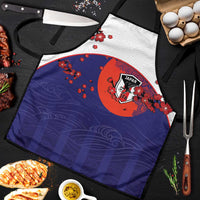 Japan Football Apron Minimalist Floral Great Wave Ukiyo-e Style