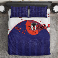 Japan Football Bedding Set Minimalist Floral Great Wave Ukiyo-e Style