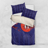 Japan Football Bedding Set Minimalist Floral Great Wave Ukiyo-e Style