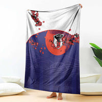 Japan Football Blanket Minimalist Floral Great Wave Ukiyo-e Style