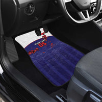 Custom Japan Football Car Mats Minimalist Floral Great Wave Ukiyo-e Style