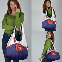 Japan Football Grocery Bag Minimalist Floral Great Wave Ukiyo-e Style