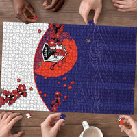 Japan Football Puzzle Minimalist Floral Great Wave Ukiyo-e Style
