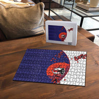 Japan Football Puzzle Minimalist Floral Great Wave Ukiyo-e Style