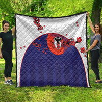 Japan Football Quilt Minimalist Floral Great Wave Ukiyo-e Style
