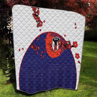Japan Football Quilt Minimalist Floral Great Wave Ukiyo-e Style