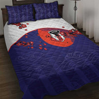 Japan Football Quilt Bed Set Minimalist Floral Great Wave Ukiyo-e Style