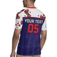 Custom Japan Football Rugby Jersey Minimalist Floral Great Wave Ukiyo-e Style