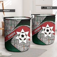 Jordan Football Laundry Basket Jordanian National Flag Colors Retro Glitch Art