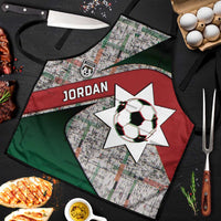 Jordan Football Apron Jordanian National Flag Colors Retro Glitch Art