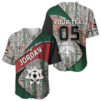Custom Jordan Football Baseball Jersey Jordanian National Flag Colors Retro Glitch Art