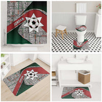 Jordan Football Bathroom Set Jordanian National Flag Colors Retro Glitch Art