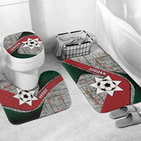 Jordan Football Bathroom Set Jordanian National Flag Colors Retro Glitch Art