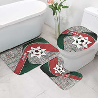 Jordan Football Bathroom Set Jordanian National Flag Colors Retro Glitch Art