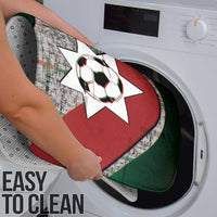 Jordan Football Bathroom Set Jordanian National Flag Colors Retro Glitch Art