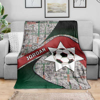 Jordan Football Blanket Jordanian National Flag Colors Retro Glitch Art