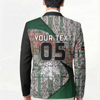 Custom Jordan Football Blazer Jordanian National Flag Colors Retro Glitch Art